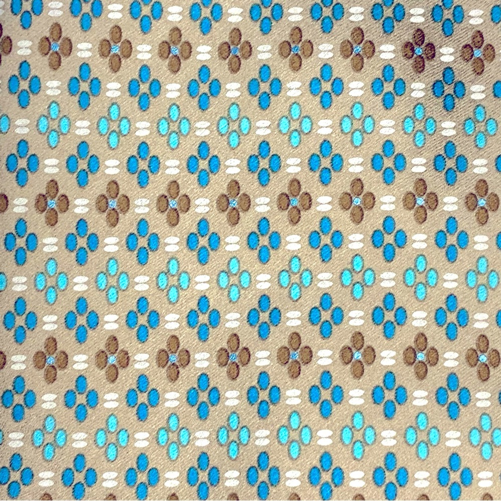 Ermenegildo Zegna Tan Silk Mini-Print Patterned Tie